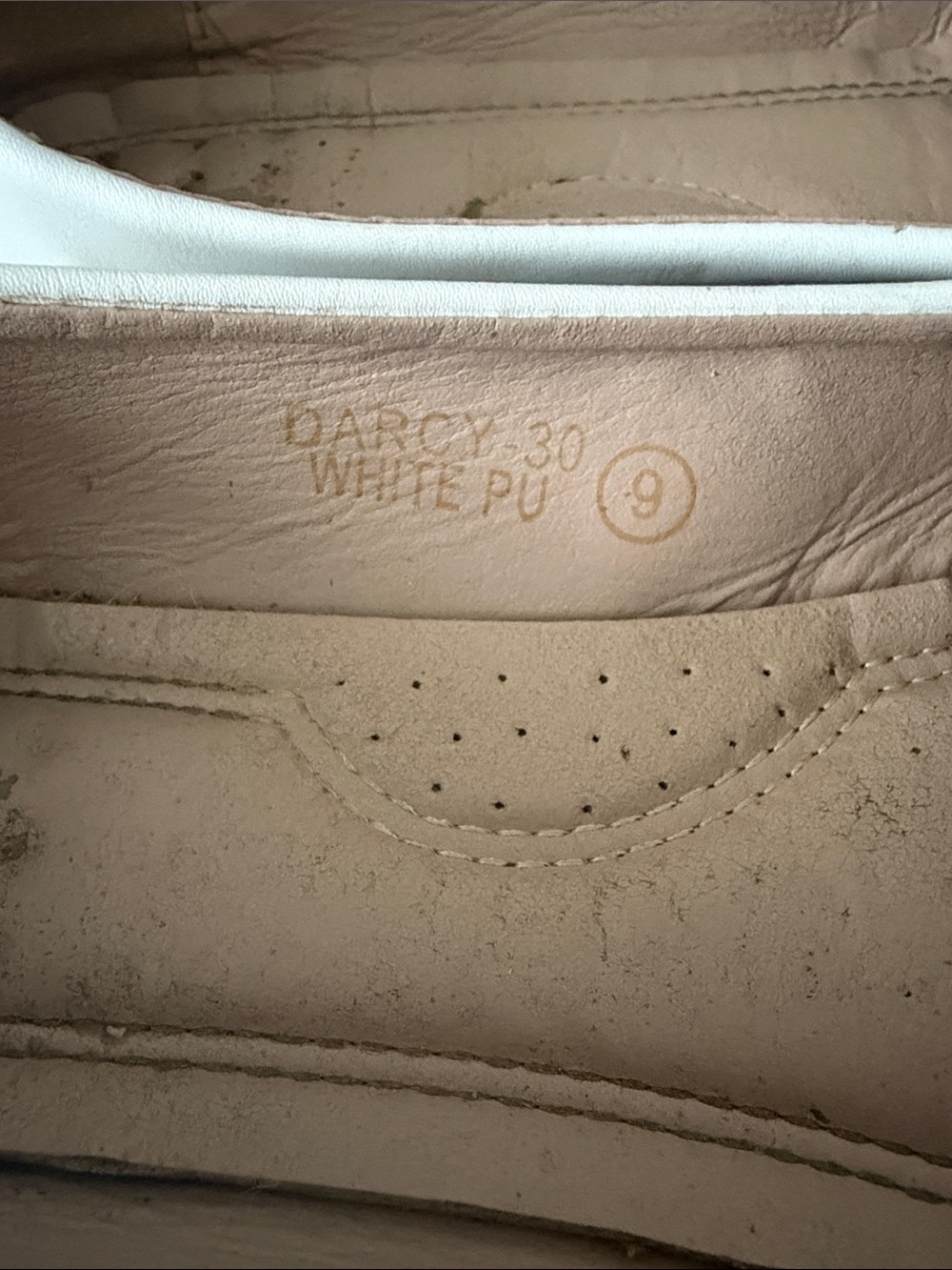 White Women's Ballet Flats with Gold Accent - Picture 4 of 4